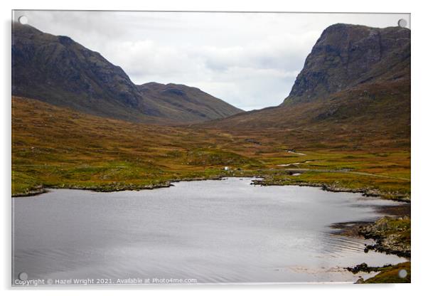 Harris loch, Outer Hebrides Acrylic by Hazel Wright