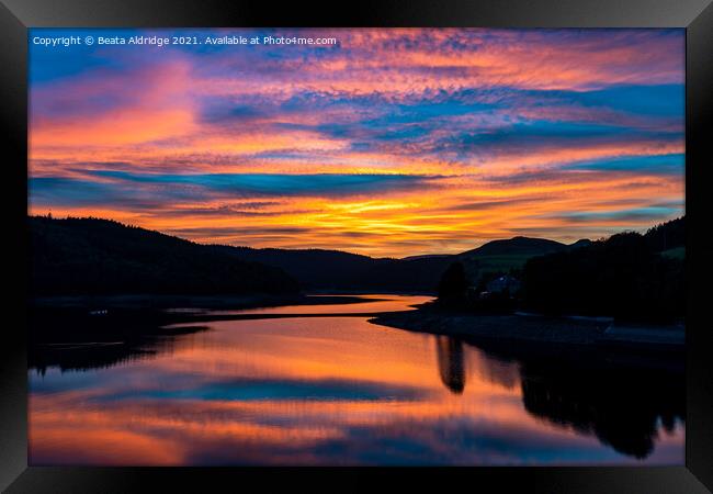 Sunset over Ladybower Reservoir Framed Print by Beata Aldridge