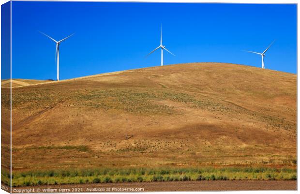 Wind Turbines Palouse Countryside Washington Canvas Print by William Perry
