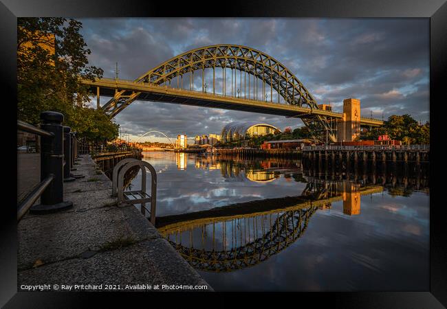 Nearly Sunset at Newcastle Framed Print by Ray Pritchard