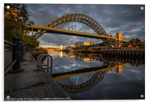 Nearly Sunset at Newcastle Acrylic by Ray Pritchard