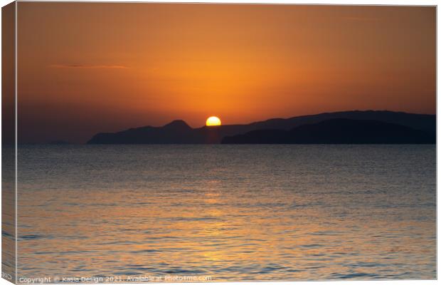 Sun Rising over Sitia Peninsula, Crete, Greece Canvas Print by Kasia Design