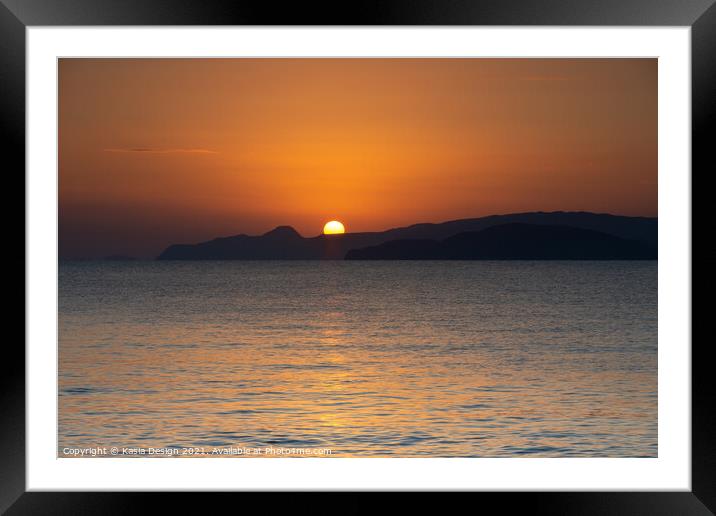 Sun Rising over Sitia Peninsula, Crete, Greece Framed Mounted Print by Kasia Design