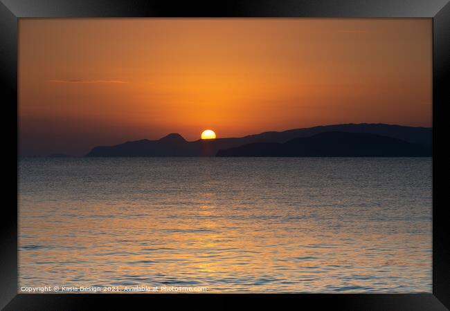 Sun Rising over Sitia Peninsula, Crete, Greece Framed Print by Kasia Design
