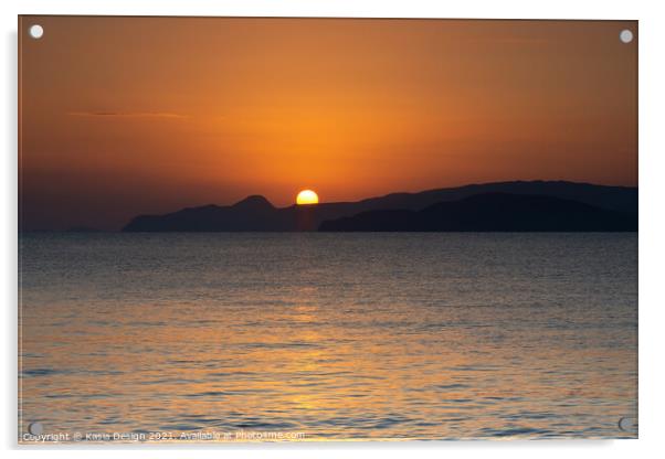 Sun Rising over Sitia Peninsula, Crete, Greece Acrylic by Kasia Design