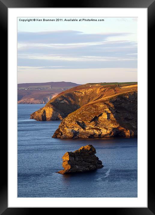 Portreath North Cliffs Framed Mounted Print by Oxon Images