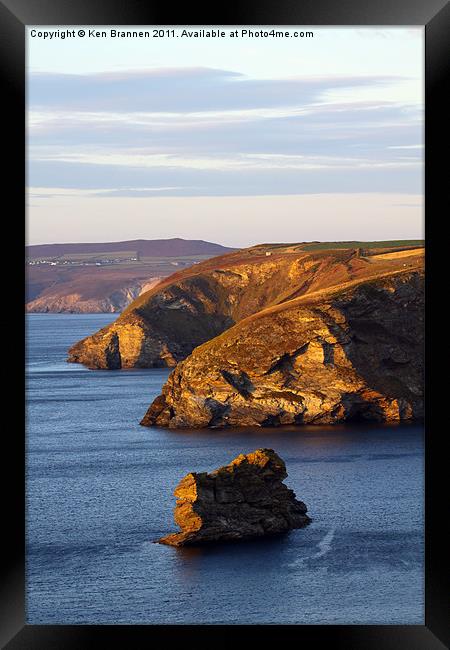 Portreath North Cliffs Framed Print by Oxon Images