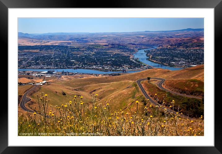 Lewiston Hill Snake River Idaho Framed Mounted Print by William Perry
