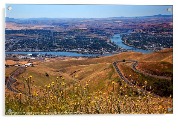 Lewiston Hill Snake River Idaho Acrylic by William Perry