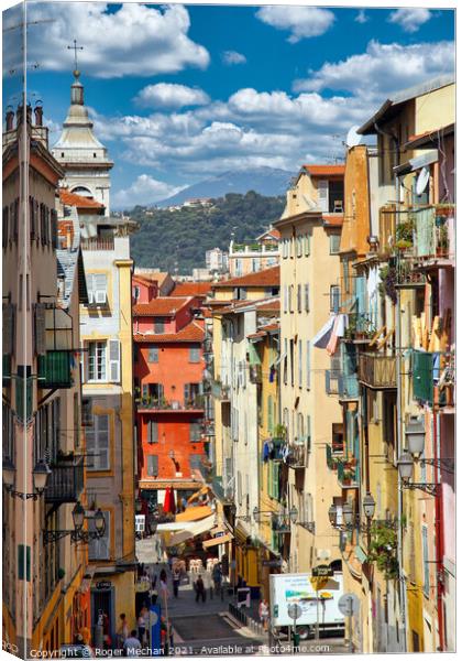 The back streets of Nice Canvas Print by Roger Mechan