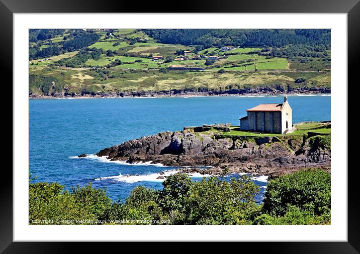 Tranquil church on the Spanish headland Framed Mounted Print by Roger Mechan
