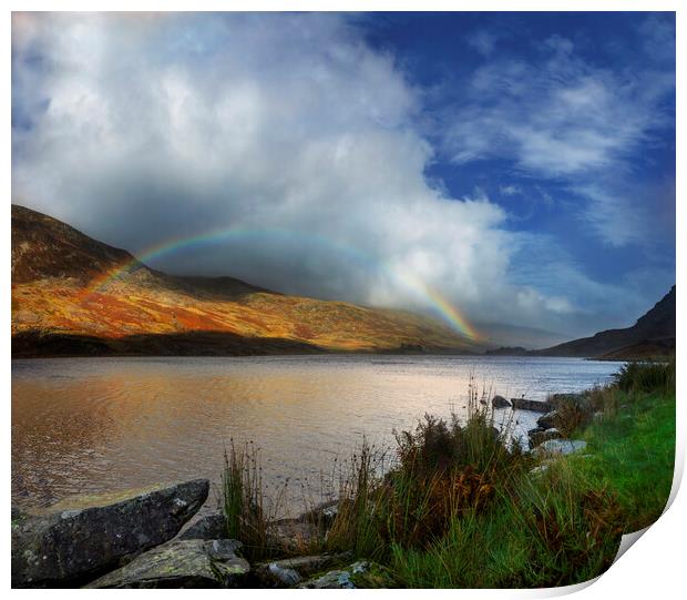 Llyn Ogwen, Snowdonia National Park, Wales Print by Maggie McCall