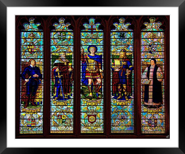 Stained Glass at Bath Framed Mounted Print by Chris Lord