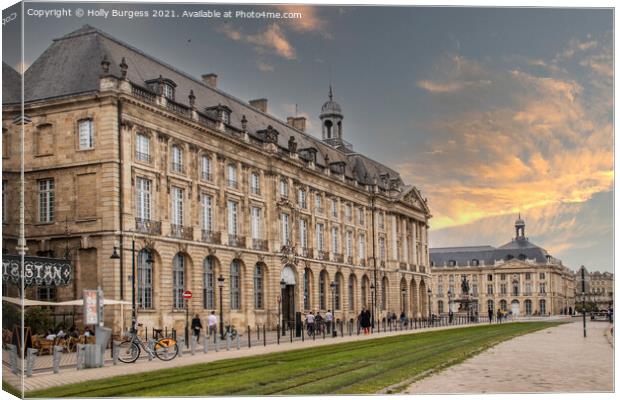 Bordeaux The Palais at sunset  France  Canvas Print by Holly Burgess