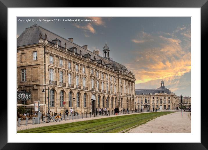 Bordeaux The Palais at sunset  France  Framed Mounted Print by Holly Burgess