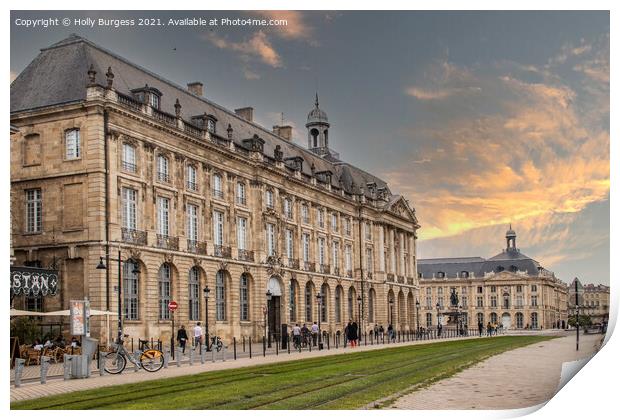 Bordeaux The Palais at sunset  France  Print by Holly Burgess