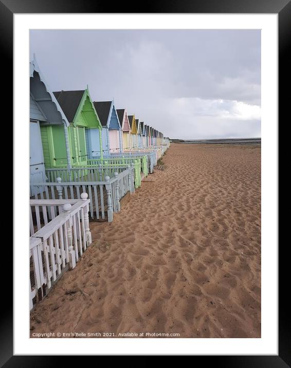Beach huts, Mersea, Essex Framed Mounted Print by Em'n'Belle Smith