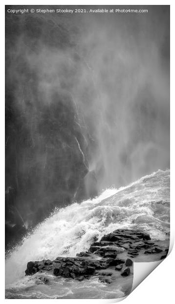 Into the Abyss of Gullfoss Print by Stephen Stookey