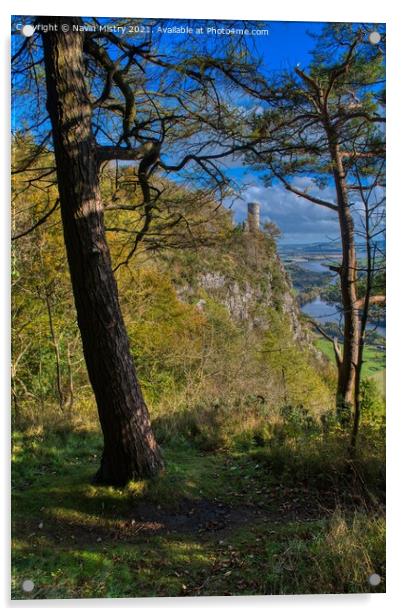Kinnoull Hill Tower and the River Tay Perth Scotland Acrylic by Navin Mistry
