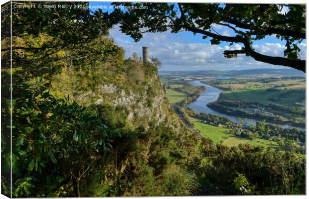 Kinnoull Hill Tower and the River Tay Perth Scotland Canvas Print by Navin Mistry