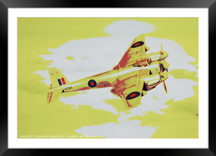 de Havilland Mosquito Abstract Framed Mounted Print by Steve de Roeck