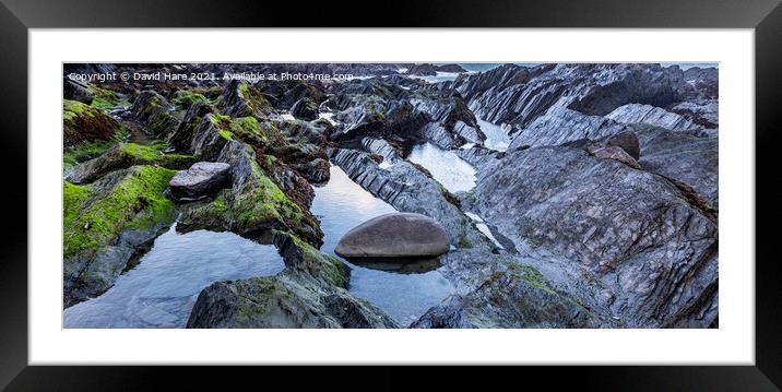 Ilfracombe Rock Pools Framed Mounted Print by David Hare