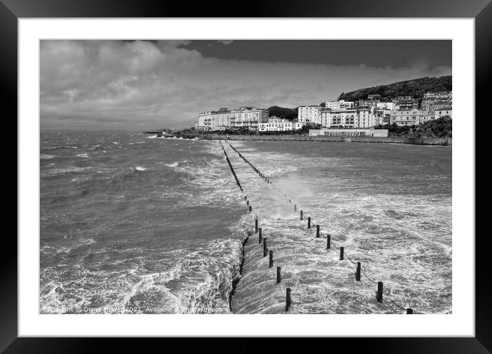 Weston Super Mare Windy day Framed Mounted Print by Diana Mower