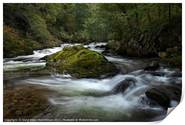The East Lyn River near Watersmeet, Lynmouth. Devon Print by Daryl Peter Hutchinson