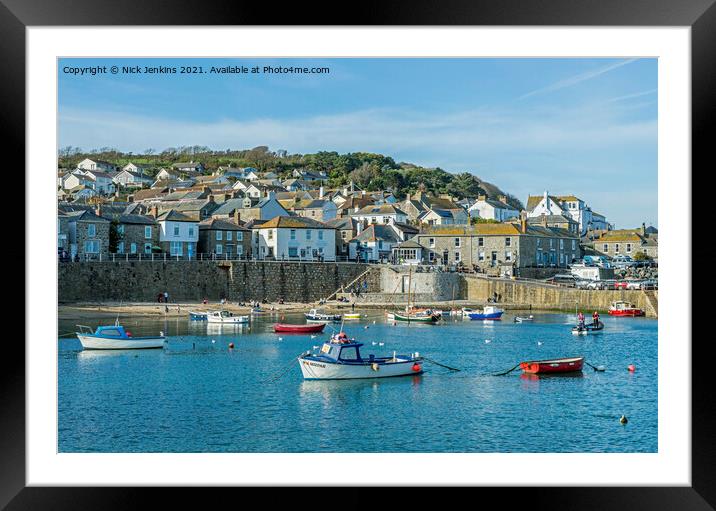 The Cornish Coastal Village and harbour of Mouseho Framed Mounted Print by Nick Jenkins