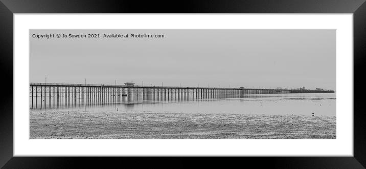 Southend Pier at Low Tide Framed Mounted Print by Jo Sowden