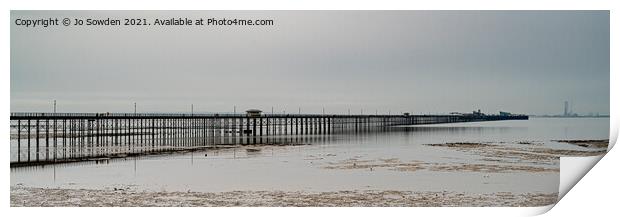 Southend Pier at Low Tide Print by Jo Sowden