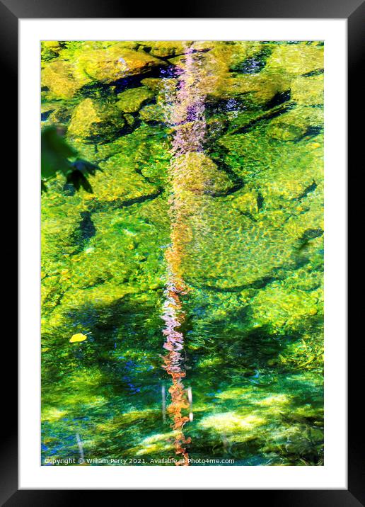 Summer Colors Reflection Abstract Wenatchee River Valley Washing Framed Mounted Print by William Perry