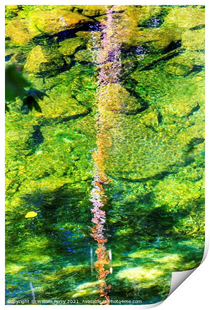 Summer Colors Reflection Abstract Wenatchee River Valley Washing Print by William Perry