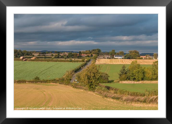Ovington Village in Autumn Afternoon Sun Framed Mounted Print by Richard Laidler