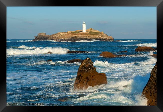 Godrevy lighthouse Framed Print by Kevin Britland