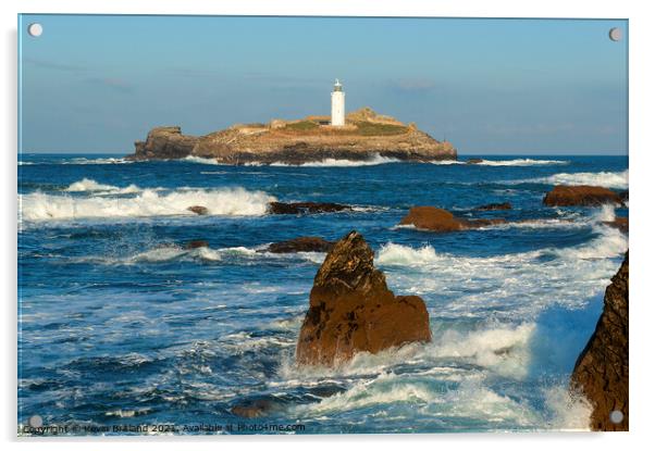 Godrevy lighthouse Acrylic by Kevin Britland