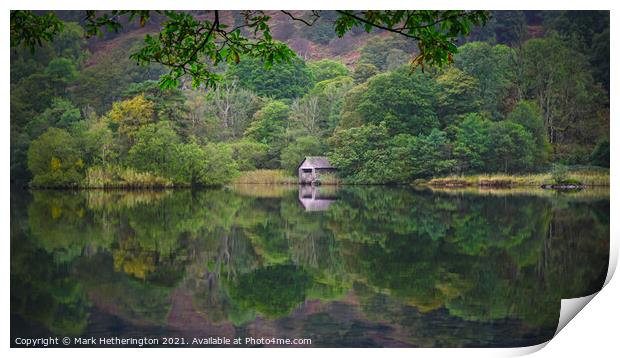 Rydal Water Boat House The Lake District Print by Mark Hetherington