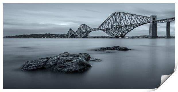 The Forth Rail Bridge black and white  Print by Anthony McGeever