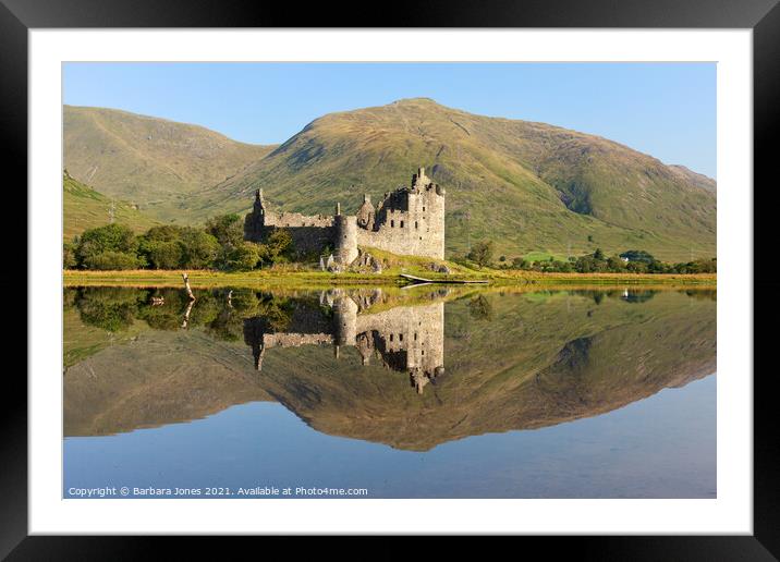 Loch Awe Kilchurn Castle Reflection  Scotland Framed Mounted Print by Barbara Jones