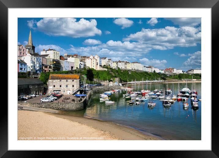 A Colourful and Serene Coastal Scene Framed Mounted Print by Roger Mechan