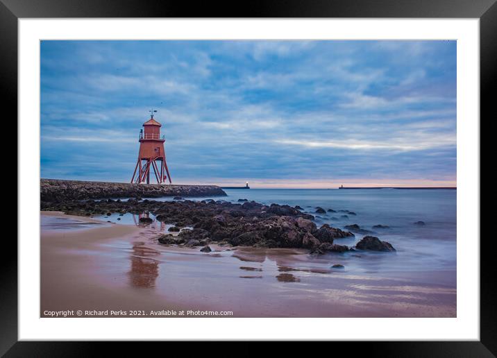 South Shields Reflections Framed Mounted Print by Richard Perks