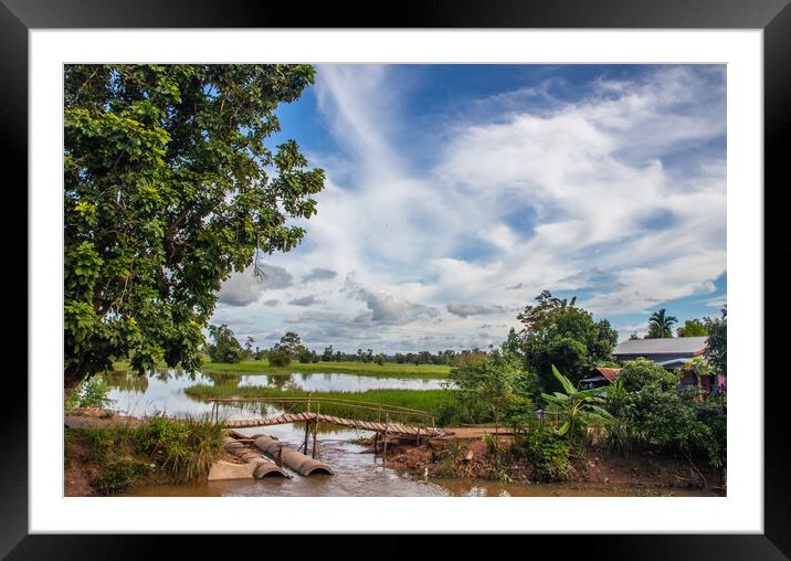 beautiful landscape and nature of Sisaket in the northeast of Thailand Framed Mounted Print by Wilfried Strang