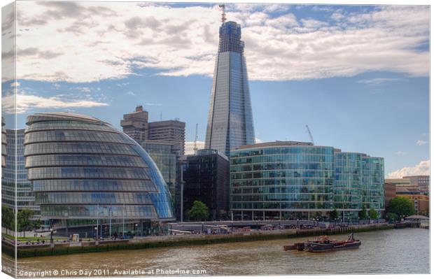 London Assembly and Shard Canvas Print by Chris Day