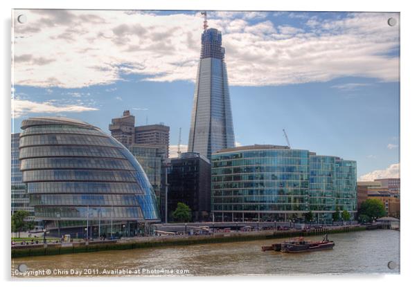 London Assembly and Shard Acrylic by Chris Day