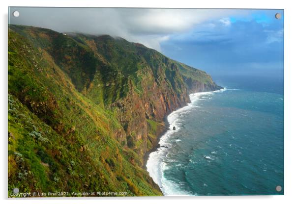 View of the landscape from Ponta do Pargo lighthouse Acrylic by Luis Pina
