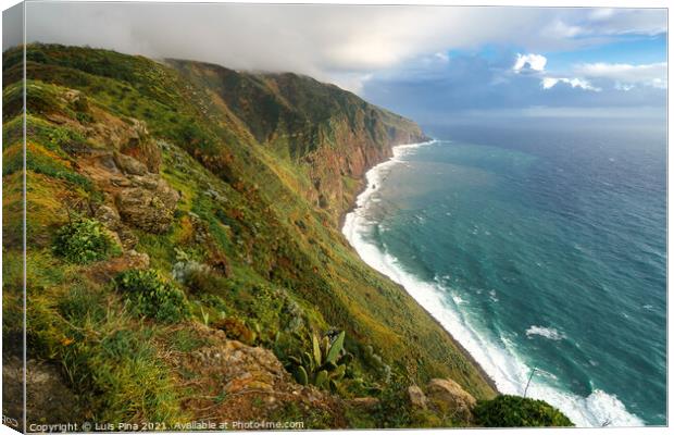 View of the landscape from Ponta do Pargo lighthouse Canvas Print by Luis Pina