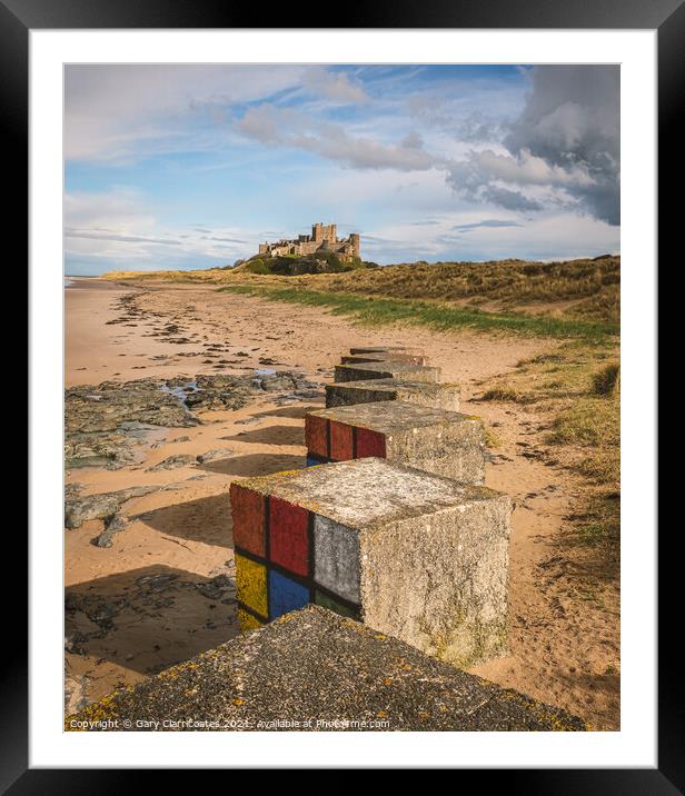 Stepping Sones to Bamburgh Castle Framed Mounted Print by Gary Clarricoates