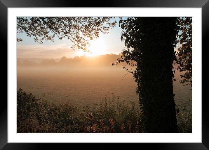 A picture of a misty sunrise Dumfries Scotland Framed Mounted Print by christian maltby