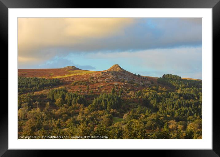 Leather Tor View Framed Mounted Print by CHRIS BARNARD