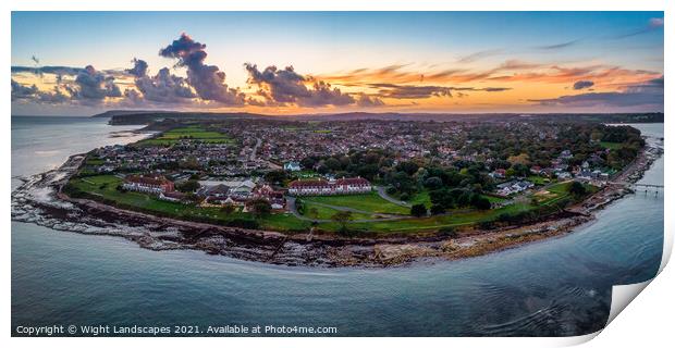 Bembridge Sunset Isle Of Wight Print by Wight Landscapes